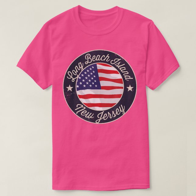T-shirt Long Beach Island - Patriotic New Jersey Souvenir  (Design devant)