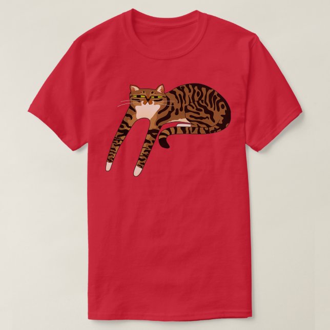 T-shirt Long Brown Tabby Cat (Design devant)