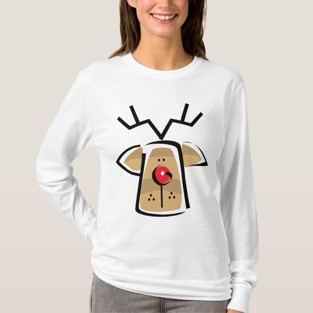 T-shirt Long des femmes de Noël gainé (Devant)