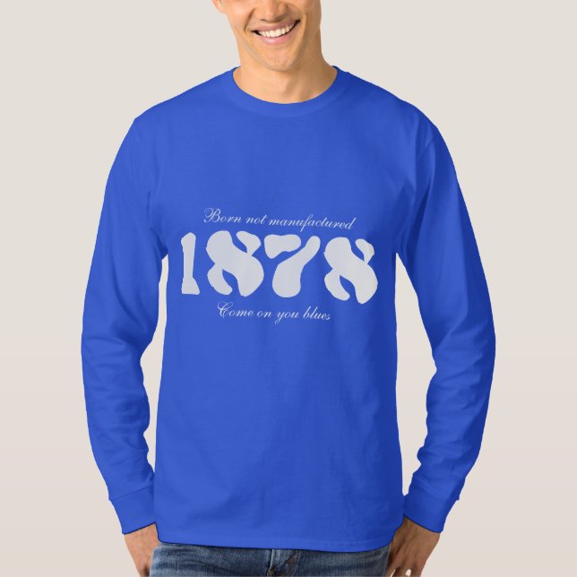 T-shirt long dessus 1878 gainé bleu (Devant)