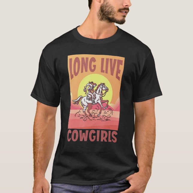 T-shirt Long Live Howdy Rodeo Western Country Southern Cow (Devant)