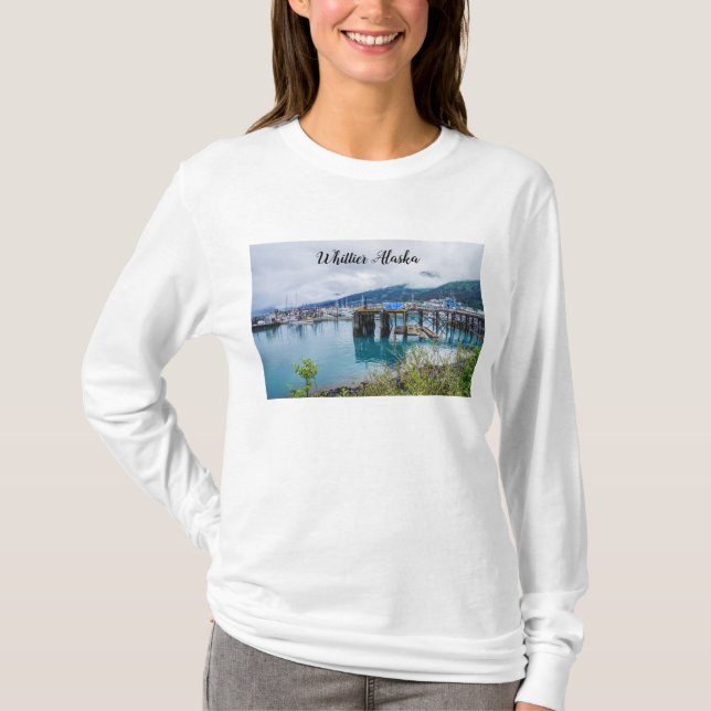 T-shirt long manches du port de l'Alaska Whittier (Devant)