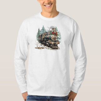 T-shirt long manches du train de Noël