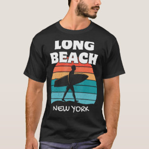T-SHIRT LONG PLAGE NEW YORK SURF VINTAGE SUNSET SURF
