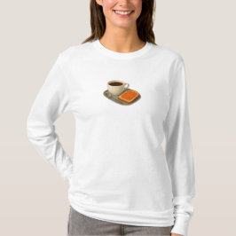 T-shirt Long Sleeve with coffee and sandwich