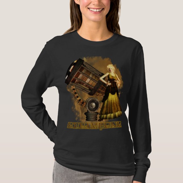T-shirt Long Sleve T Ceris rêve télescopique de Steampunk (Devant)