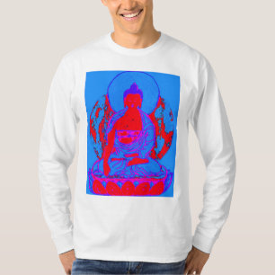 T-shirt Long tee - shirt de la douille des hommes bleus et