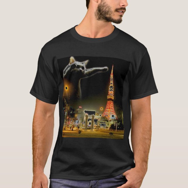 T-shirt Longcat_In_Paris (Devant)