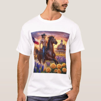 T-shirt Longhole Texas Cowboy