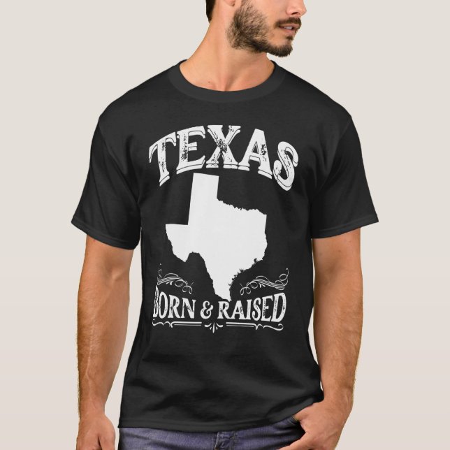 T-shirt Longhorn Home State Texas Pride Texas Born & Raise (Devant)