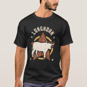 T-shirt Longhorn Vintage Retro Classic Animal