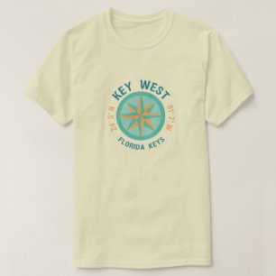 T-shirt Longitude de la latitude marine de Key West Florid