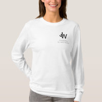 Longsleeve blanc de base T du logo des femmes de