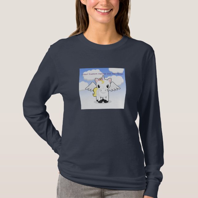 T-shirt Longue chemise de douille de Haikoo de dames (Devant)
