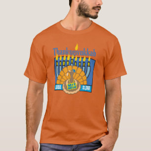 T-shirt Longue chemise de douille de Thanksgivukkah