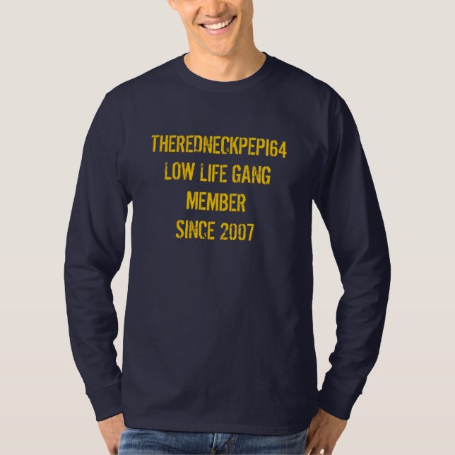 T-SHIRT LONGUE DOUILLE THEREDNECKPEPI64 (Devant)