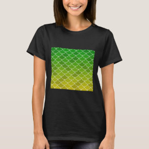 T-shirt Longue échelle de poisson jaune