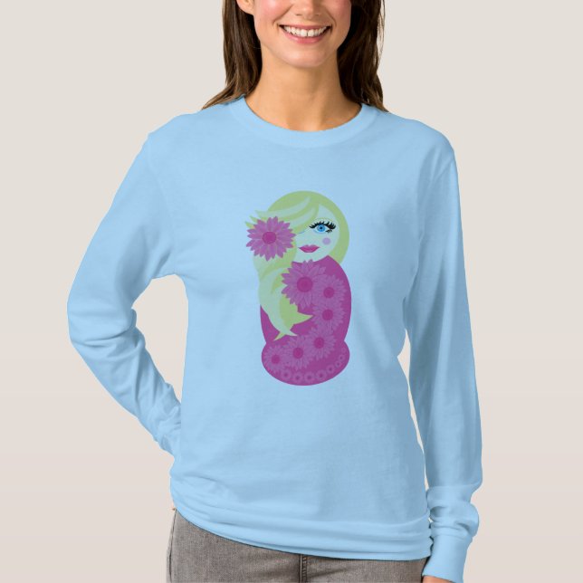 T-shirt Longue pièce en t de douille de Sofia Babushka (Devant)