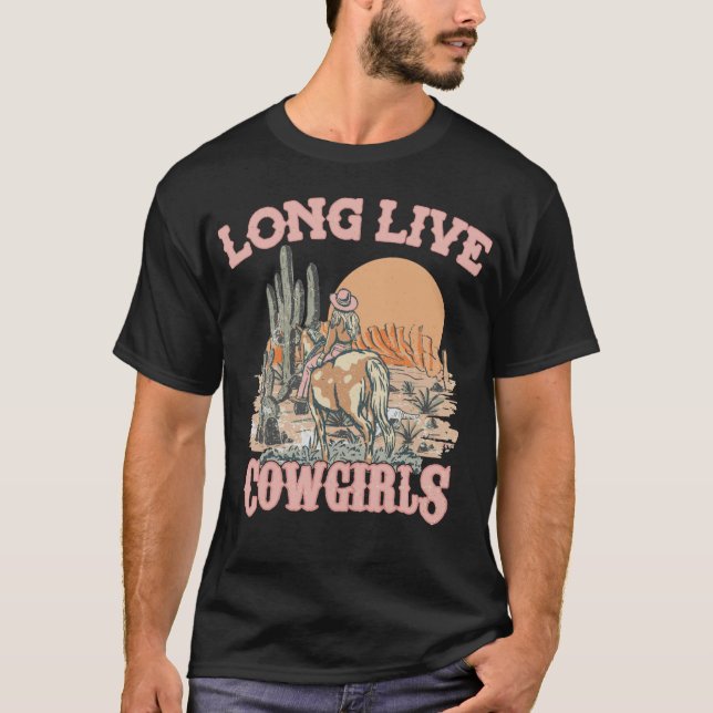 T-shirt Longue Vie Cowgirls Crop, Pays (Devant)