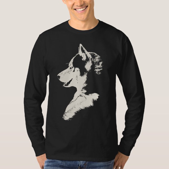T-shirt Longues chemises de chien de pièce en t de douille (Devant)