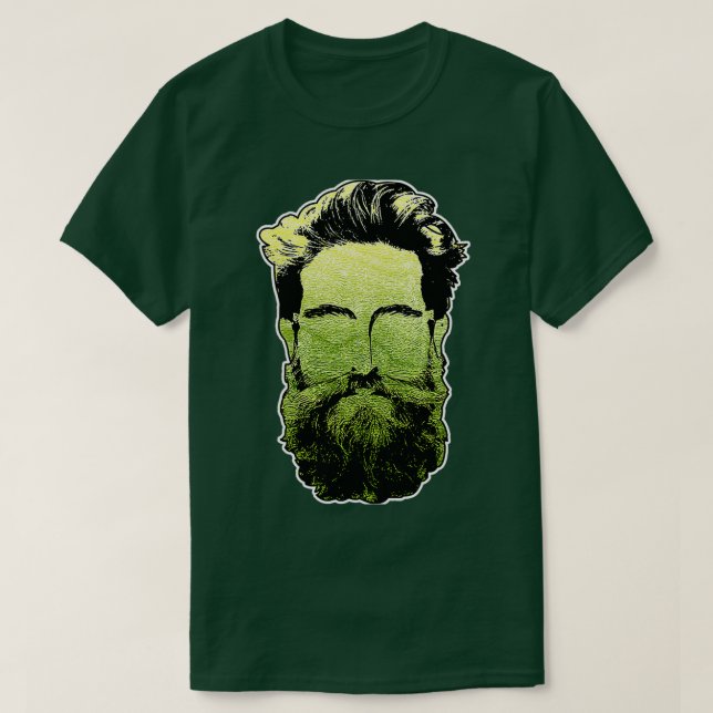 T-shirt Longueur Beard Drôle Portes Faces 3 (Design devant)