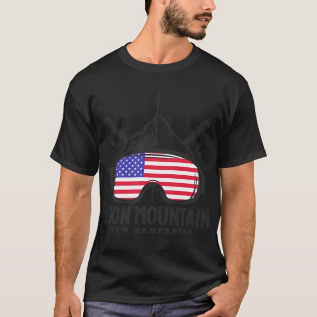 T-shirt Loon Mountain New Hampshire Usa Ski Retro Skiing  (Devant)