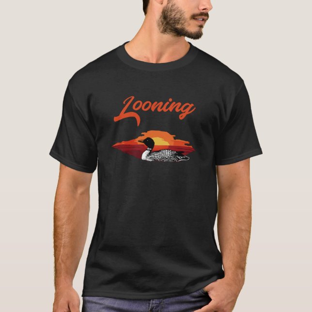 T-shirt Looning Birding Loon Aquatic Birds Bird Watching s (Devant)