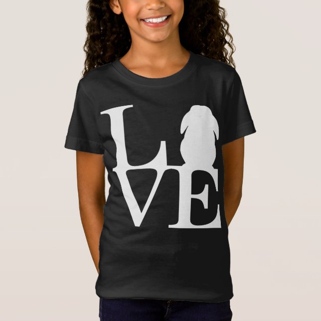 T-Shirt Lop Rabbit Lover I Love Bunnies Graphisme (Devant)