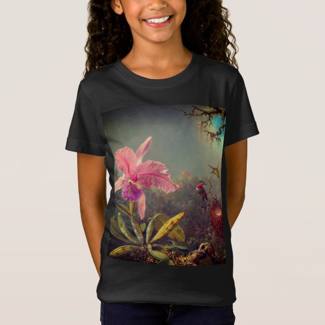 T-Shirt L'orchidée de Cattleya et trois colibris Heade (Devant)