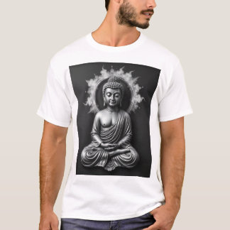 T-shirt Lord Buddha - Serene Charcoal Art Portrait