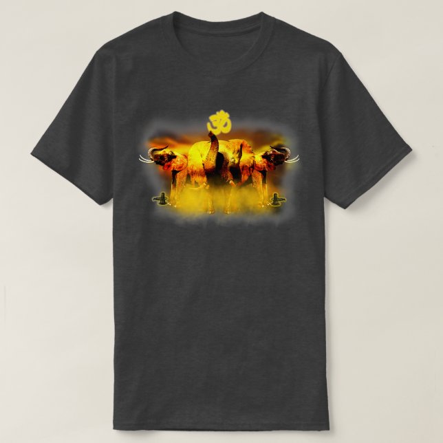 T-shirt Lord Shiva méditation spiritualité Yoga éléphant à (Design devant)