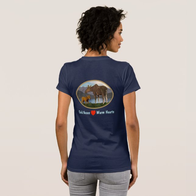 T-shirt L'orignal dans le pré (Dos entier)