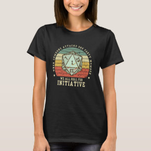 T-shirt Lorsqu'une personne attaque un membre D20 Dice RPG