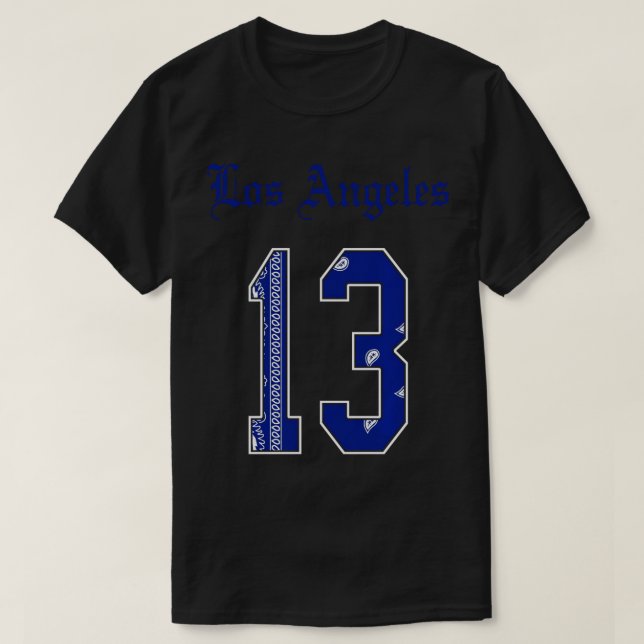T-shirt Los Angeles 13 Blue rag bandana sur Men's so-Cal - (Design devant)