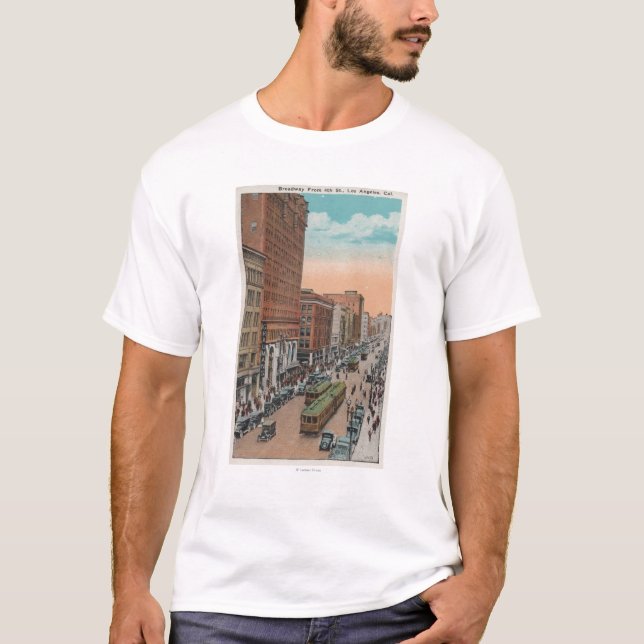 T-shirt Los Angeles, CABroadway de 4ème vue de rue (Devant)
