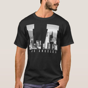 T-shirt Los Angeles California LA Skyline Pride Black Whit