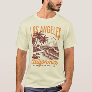 T-shirt Los Angeles California, l'île du Paradis
