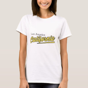T-shirt Los Angeles Californie Typographie Jaune