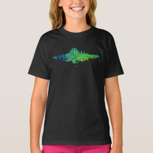 T-shirt Los Angeles City Skyline - Lime Green Blue