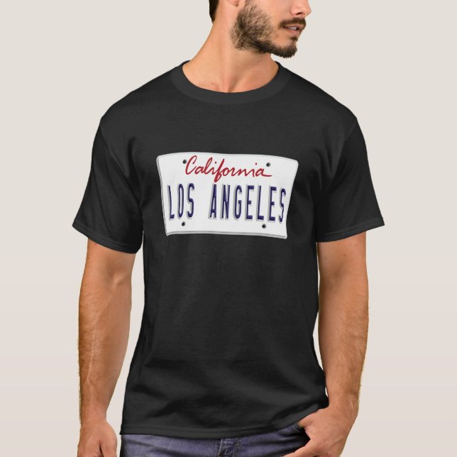 T-shirt Los Angeles LA California License Plate US Graphic (Devant)