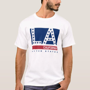 T-shirt Los Angeles, la Californie horizon rouge, blanc et