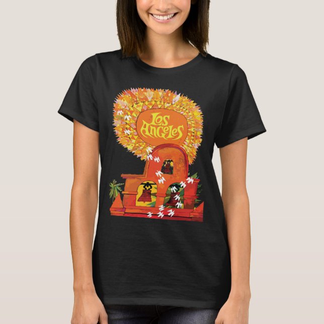 T-shirt Los Angeles Mission Orange Retro Voyage (Devant)