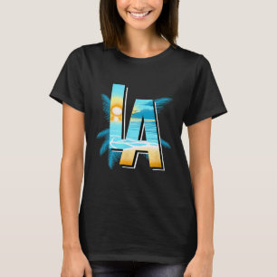 T-shirt Los Angeles Sunset Palm Trees Californie Surf