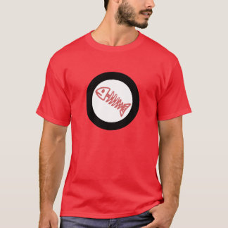 T-shirt l'os de poissons mesure autour du logo T-Shir noir