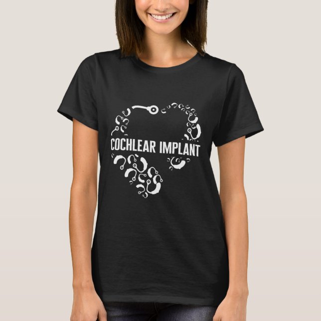 T-shirt Loss Awareness Love Cochlear Implant Asl Heure D (Devant)