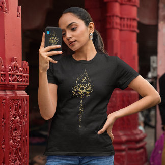T-shirt Lotus et Om Yoga personnalisés Conception minimali