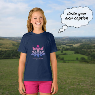 T-shirt Lotus fleur bleu rose texte personnalisé