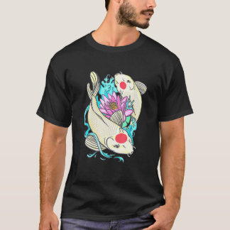 T-shirt Lotus Flower Japanese Carp Pond Owner Fish Tancho