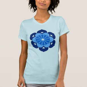 T-shirt Lotus Flower Mandala, Indigo et bleu clair