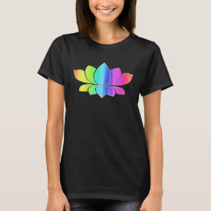 T-shirt Lotus Flower Rainbow Yoga Namaste Méditation Femme